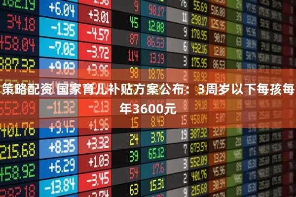 策略配资 国家育儿补贴方案公布：3周岁以下每孩每年3600元