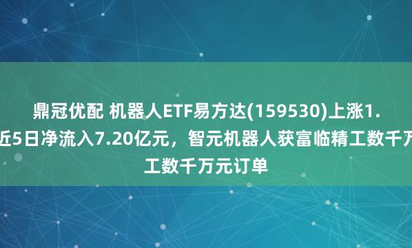 鼎冠优配 机器人ETF易方达(159530)上涨1.40%，近5日净流入7.20亿元，智元机器人获富临精工数千万元订单