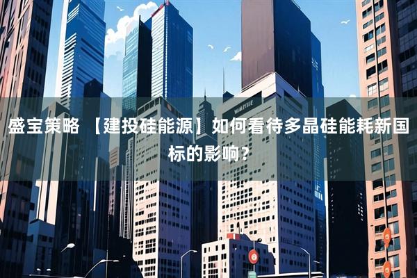 盛宝策略 【建投硅能源】如何看待多晶硅能耗新国标的影响？