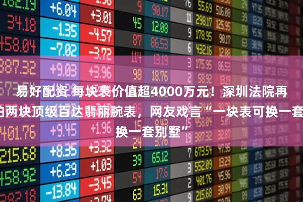 易好配资 每块表价值超4000万元！深圳法院再次挂拍两块顶级百达翡丽腕表，网友戏言“一块表可换一套别墅”